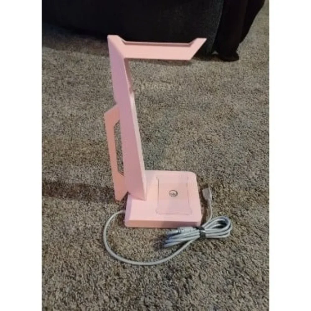 New RGB Gaming Headset Stand with 2 USB Ports, Game Headphone Mount for PC